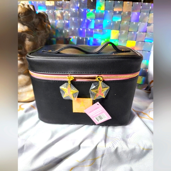 Jeffree Star Cosmetics Black & Pink Train Case Makeup Bag NEW - Picture 2 of 6